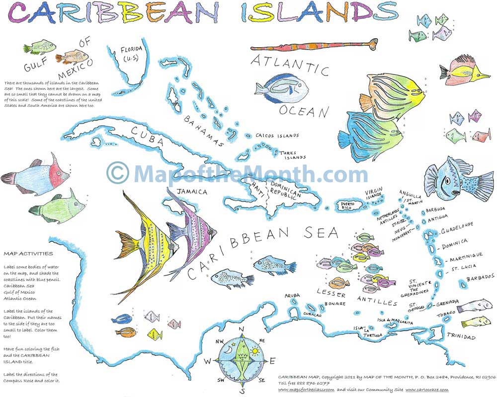 Printable Map Of The Caribbean
