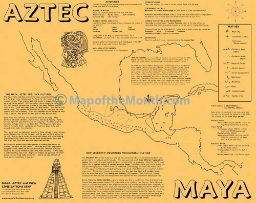 Maya/Aztec/Inca Map - Maps For The Classroom