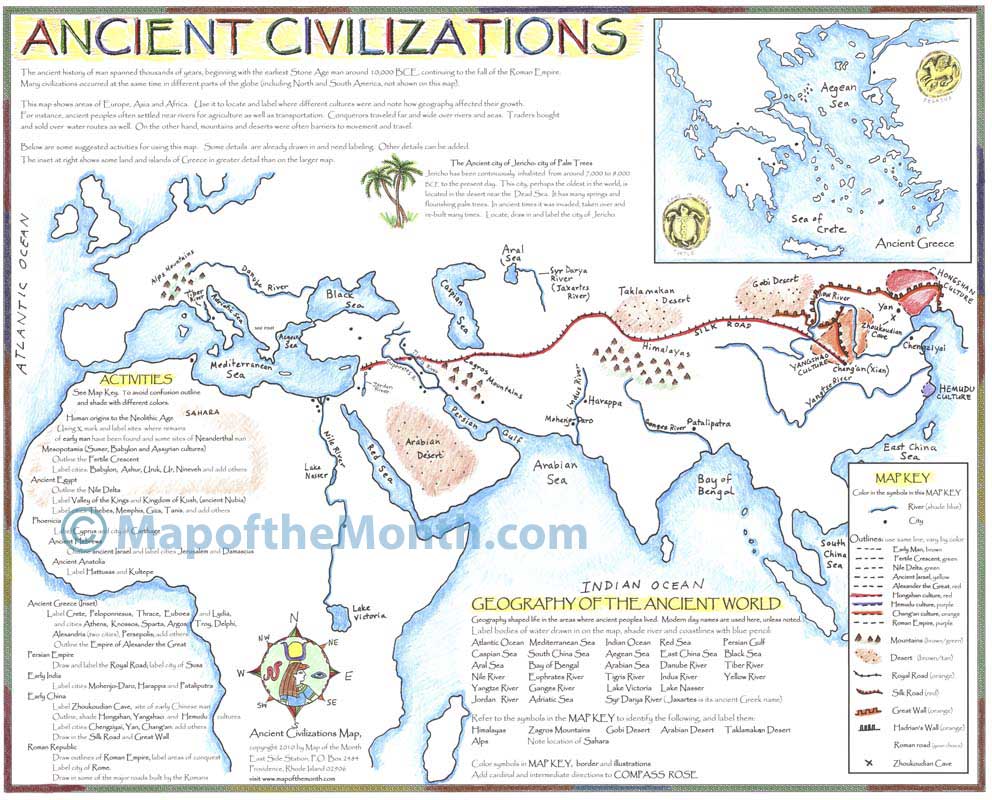 Ancient Civilizations World Map Ancient Civilizations Map   Maps for the Classroom