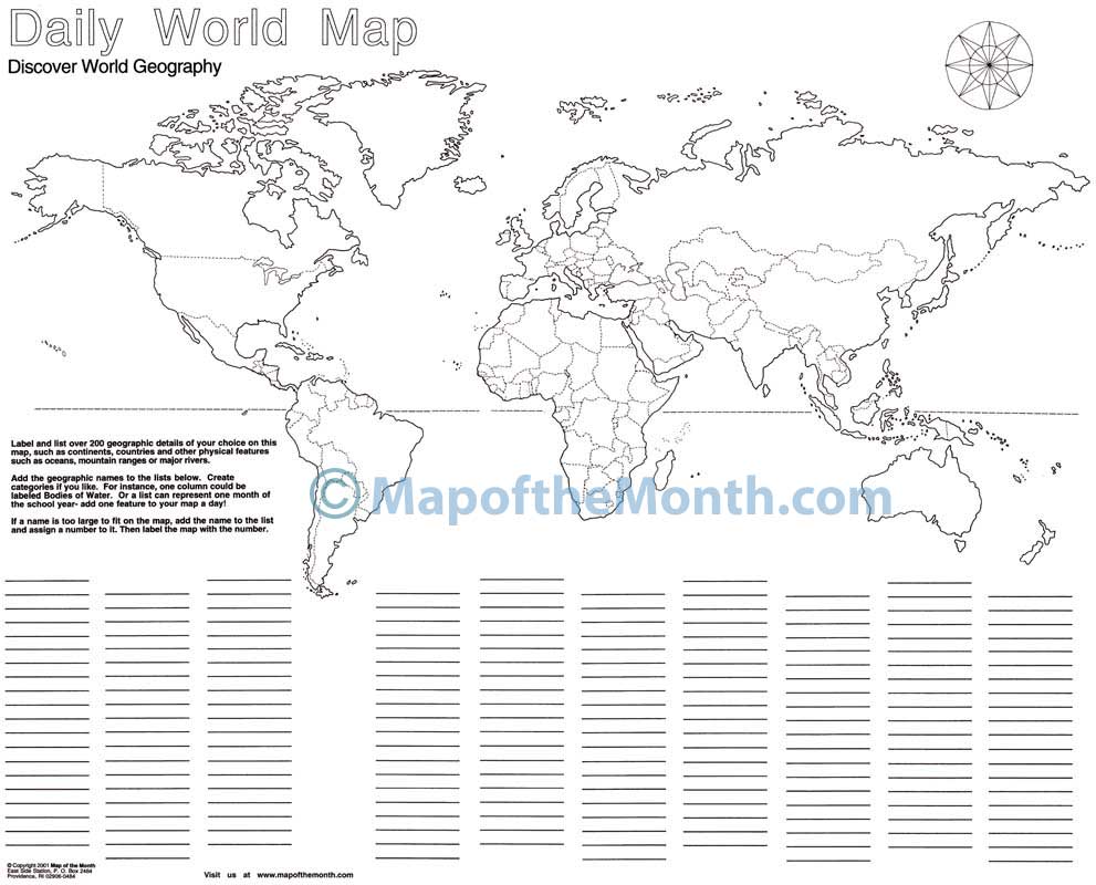 Daily World Blank Map Maps For The Classroom