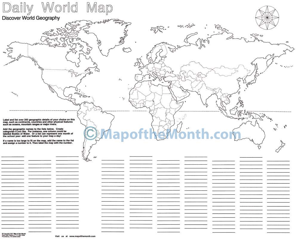 Printable Blank World Map For Kids