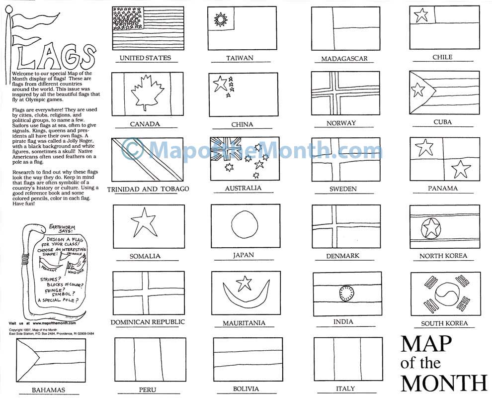 flags of the world map