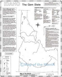 Idaho Map Blank Outline Map 16 By 20 Inches Activities Included   IDAHO 0 241x300 