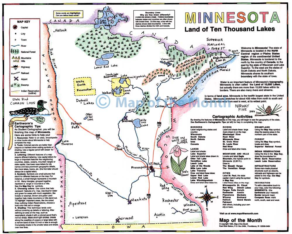 Minnesota Map - Maps for the Classroom