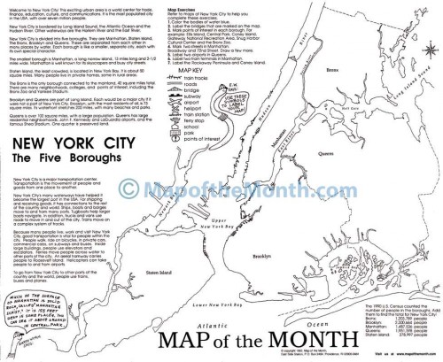 New York City, NY Map - Maps for the Classroom