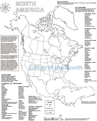 North America Map - Maps for the Classroom