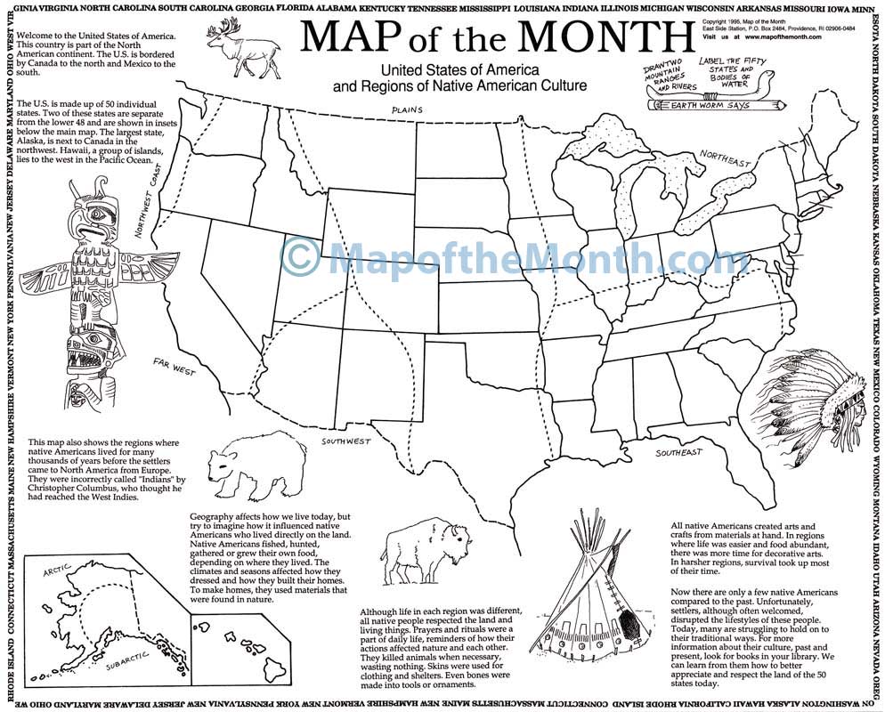 USA, Regions of Native American Culture Map Maps for the Classroom