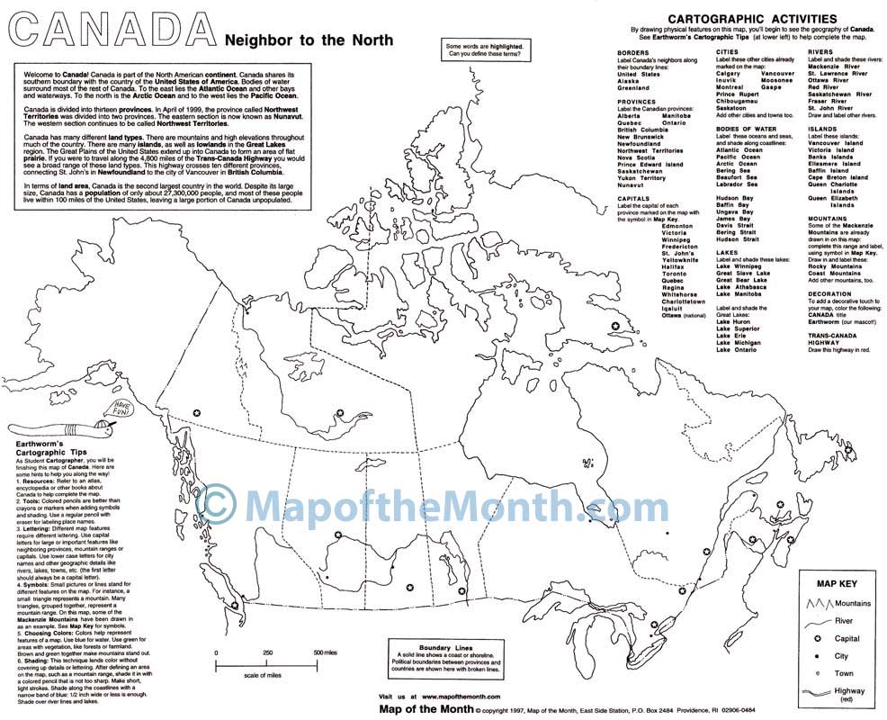 canada outline map