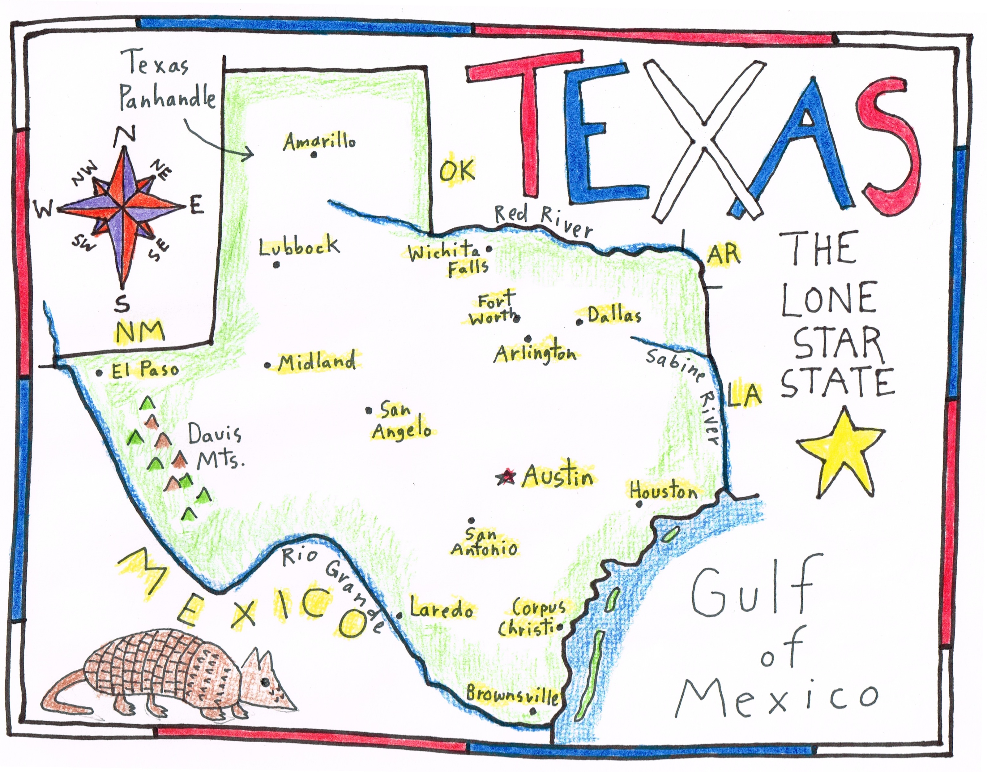 More fun with a SKETCH MAP of TEXAS Maps for the Classroom